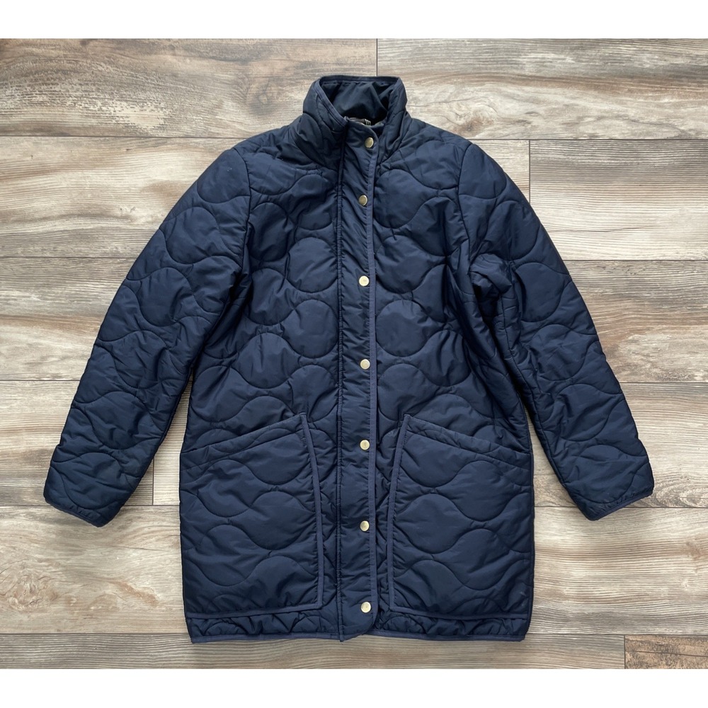 J CREW SIGNATURE COCOON QUILTED PRIMALOFT JACKET S NAVY LIGHTWEIGHT SUPER WARM